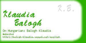 klaudia balogh business card